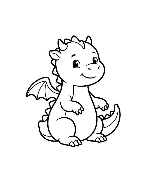 Cute Baby Dragon coloring page