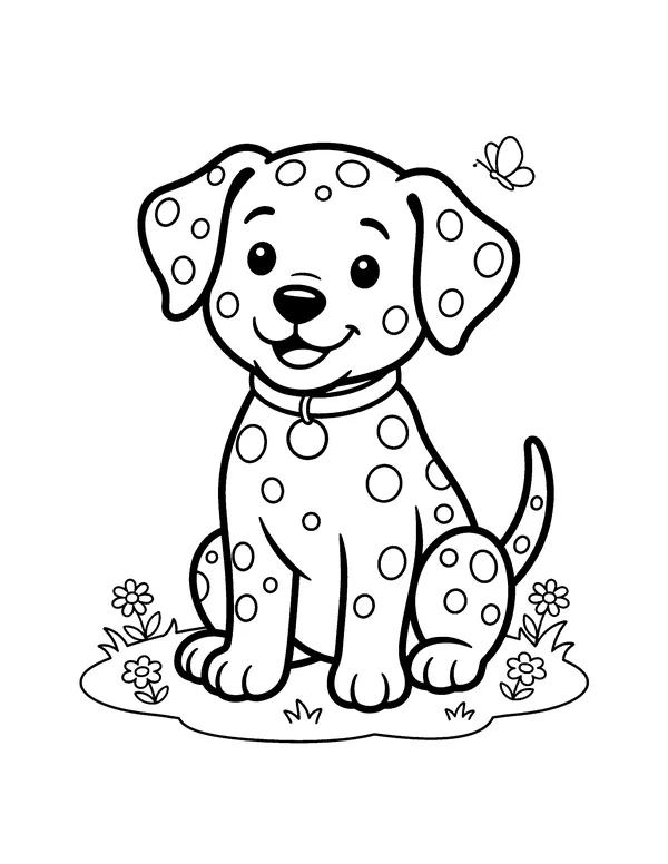 Dalmatian Puppy with Spots coloring page